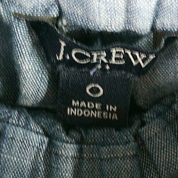 J Crew Factory - Blue Chambray Cuffed Pant - Size 0 - Picture 5 of 7